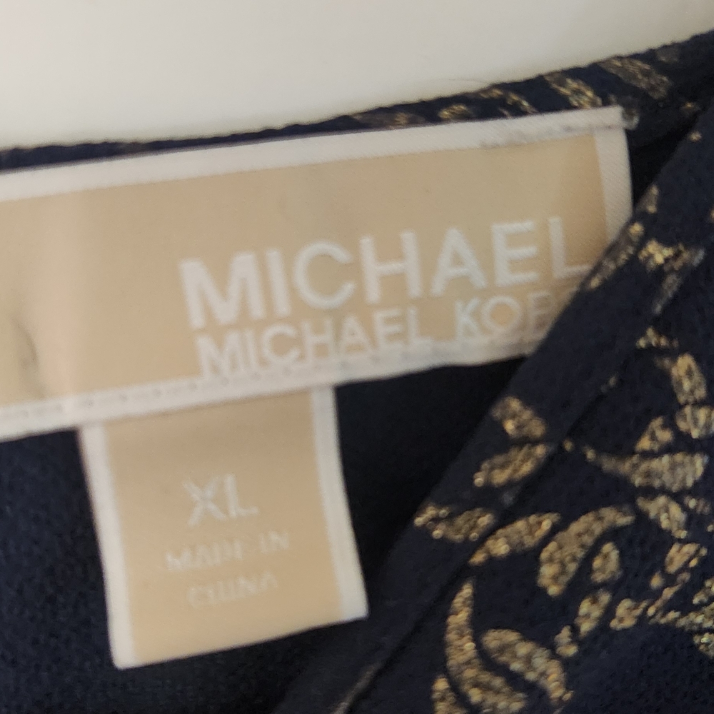 MICHAEL Michael Kors Navy and Gold Chain Blouse XL - Picture 4 of 6